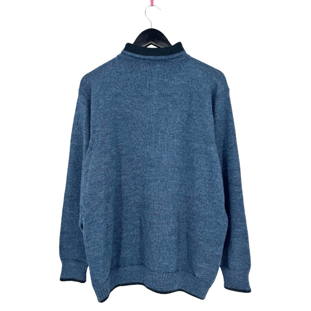 Alpaca International The Caminero Quarter-Zip Pullover Sweater Blue 100% Alpaca - Picture 3 of 10